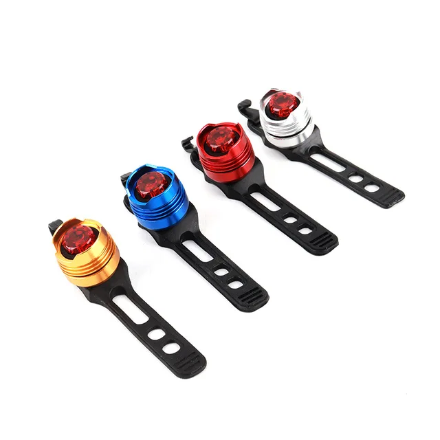 Bicycle Aluminum Alloy Ruby Tail Light with 3 Light Modes Helmet Highlight kid Bicycle mini Warning Light