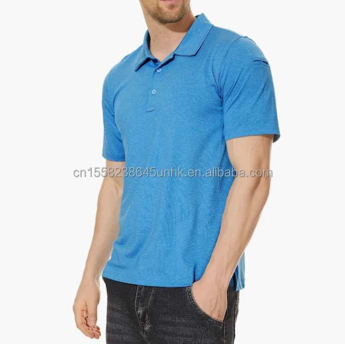 Custom Men's Golf Polo Shirts Short Sleeve Quick Dry Collared Casual Shirt With Buttons