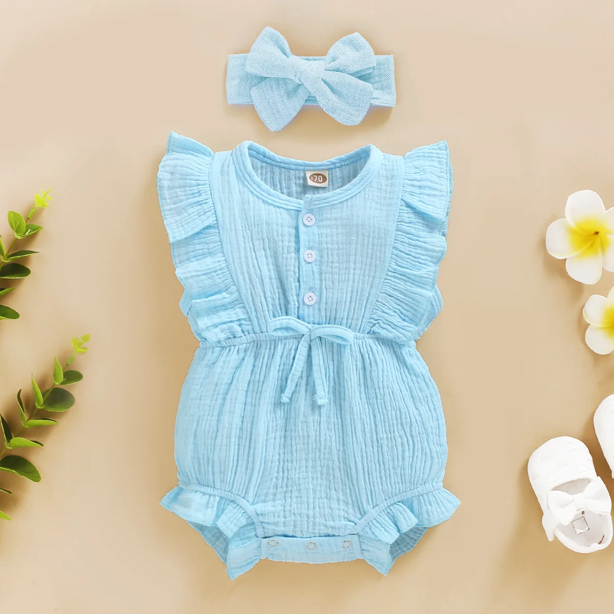Baby Onesie Summer Newborn Baby Clothing For Girls Ruffle Sleeve ...
