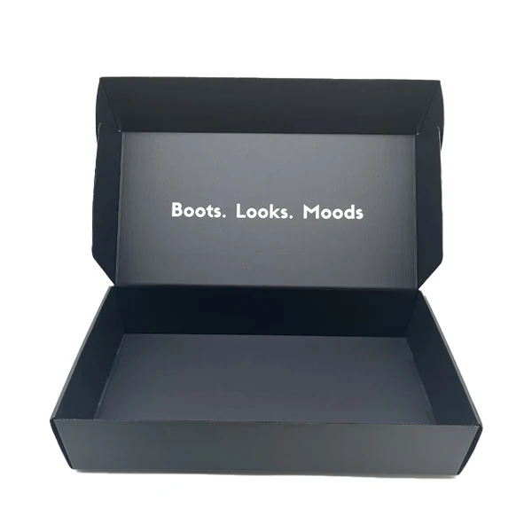 Custom High-End and High Quality Black with Your Logo Matte Lamination Double Side Printing Mailer Boxes Packaging for Clothing