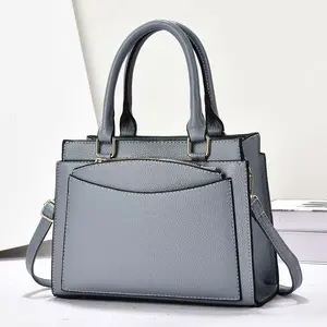 2026 Autumn/Winter New Solid Color Simple Women's Shoulder Cross Bag Large Capacity PU Leather Handbag