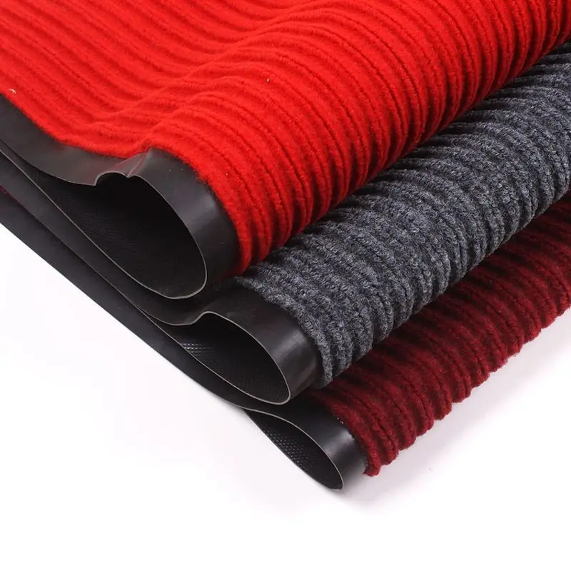 Double Rib Machine Made PVC Floor Mat Anti slip Anti Dust Plastic Entrance  Carpet Floor Mat
