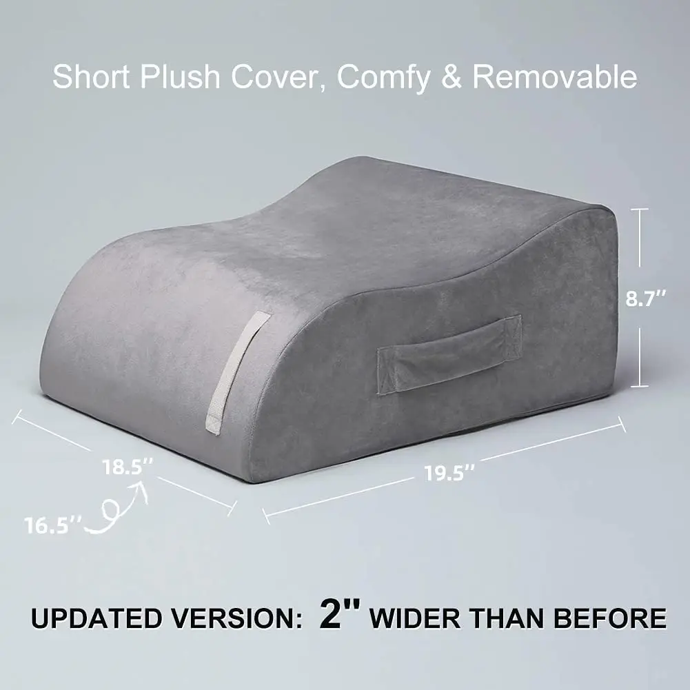 LightEase Leg Elevation Pillow, Memory Foam Leg Elevating Support Wedge  Pillow for Sleeping, Reading, Rest, Surgery, Injury, Relieve Back Hip Knee