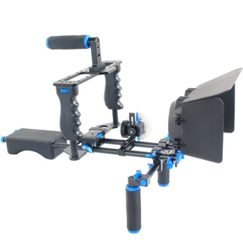 YELANGU D221 DSLR Rig Kit With Shoulder Mount+Follow Focus+Matte Box+Camera Cage for 5d Mark Ii 7d DSLR Camera detail image