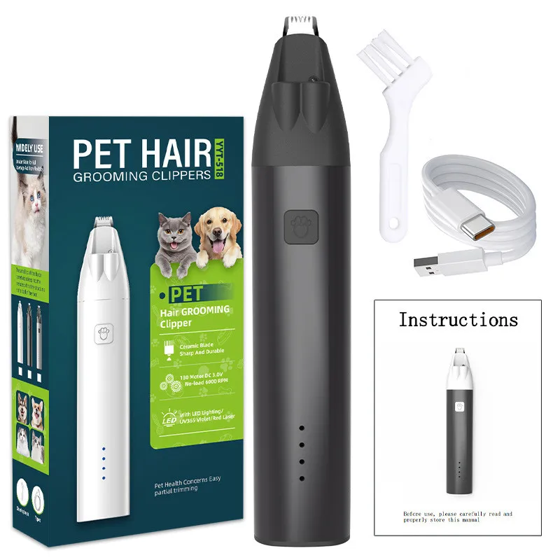 Foot Hair Trimmer Dog Cat Foot Shaver Pet Grooming Pet Shaver Dog Electric Groomer Trimmer with LED Light