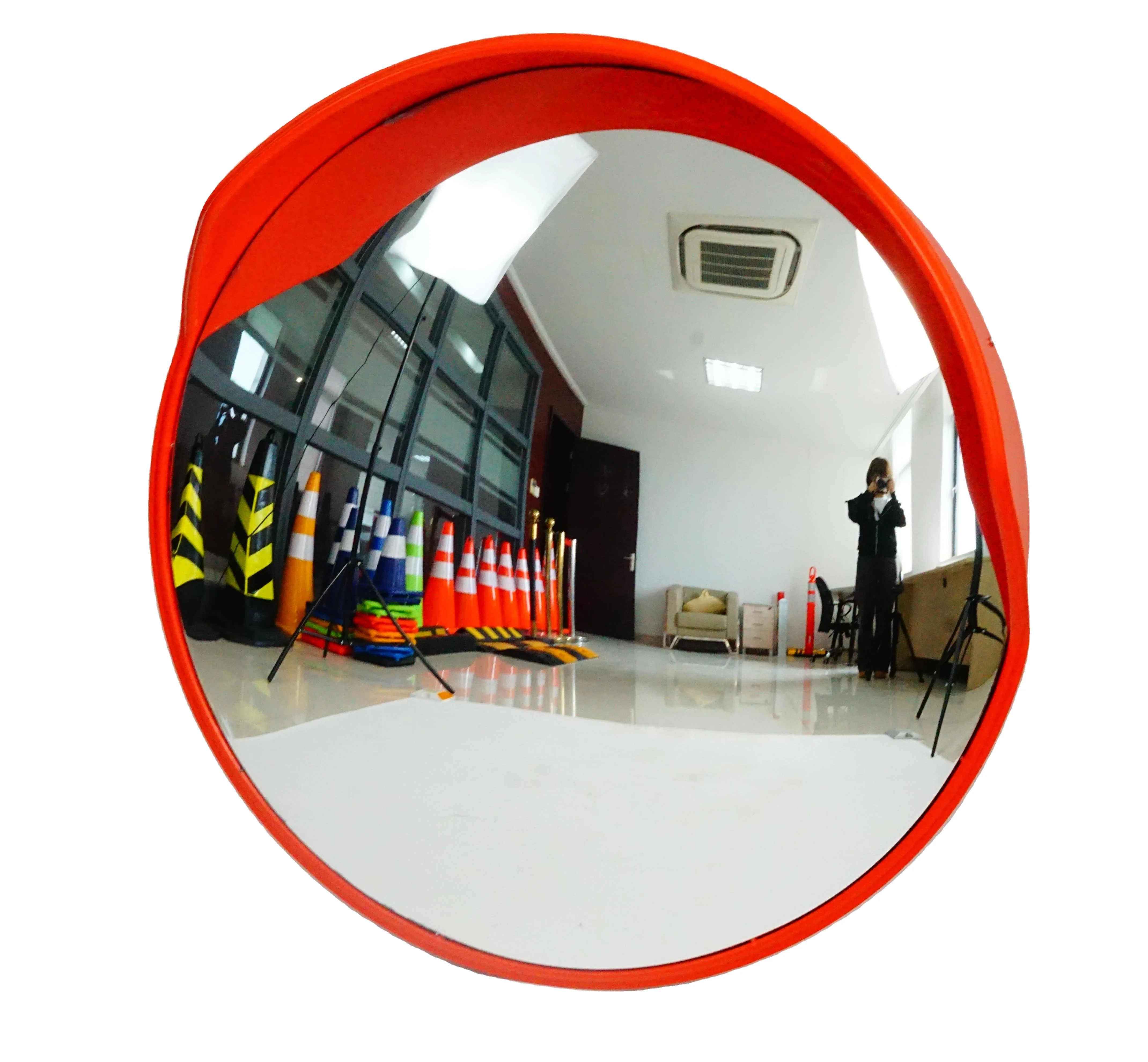 Круглое выпуклое зеркало с широкоугольным защитным зеркалом для внутреннего использования в дорожном подземном гараже реверсом из поликарбоната