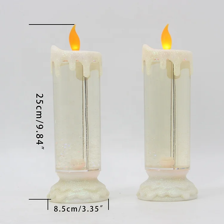 Christmas Color Changing Battery Operated Swirl Glitter LED Candle