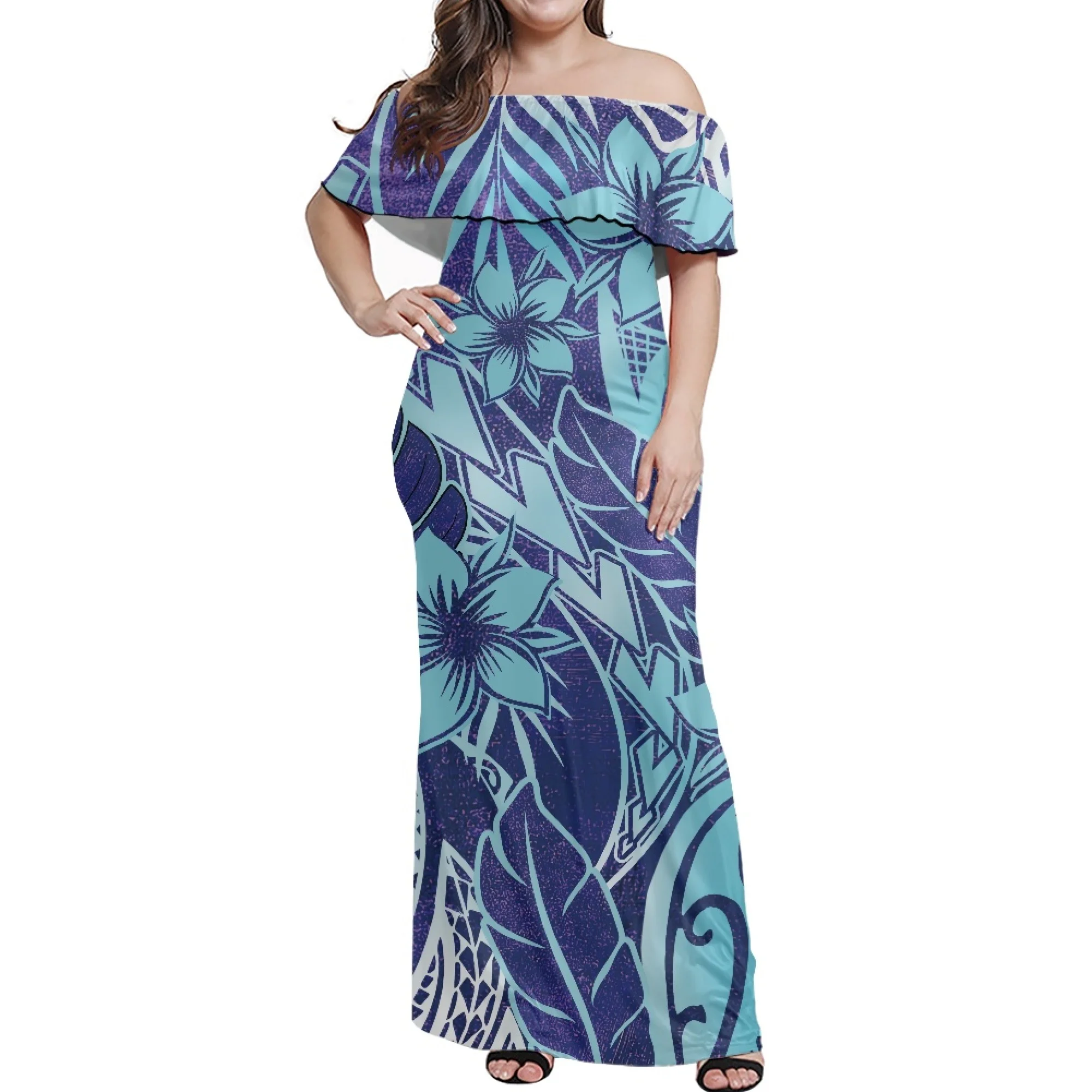 Beautiful Blue Family Hawaiian Matching Outfits Mommy and Me Outfits  Caribbean Vacation Summer Tropical Party Dresses and Shirts| Alibaba.com