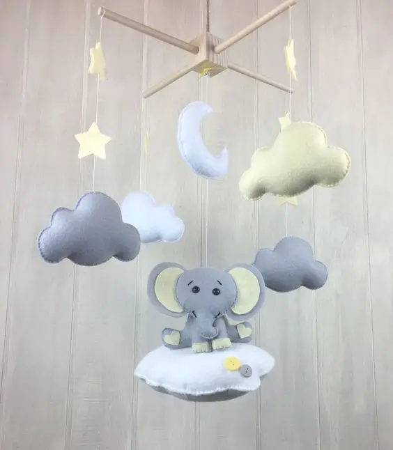 
Животные войлока для мобильного деревянная детская кроватка мобильного Войлок мобильных игрушка ручной работы кровать висит Войлок мобильных детские игрушки для детей 