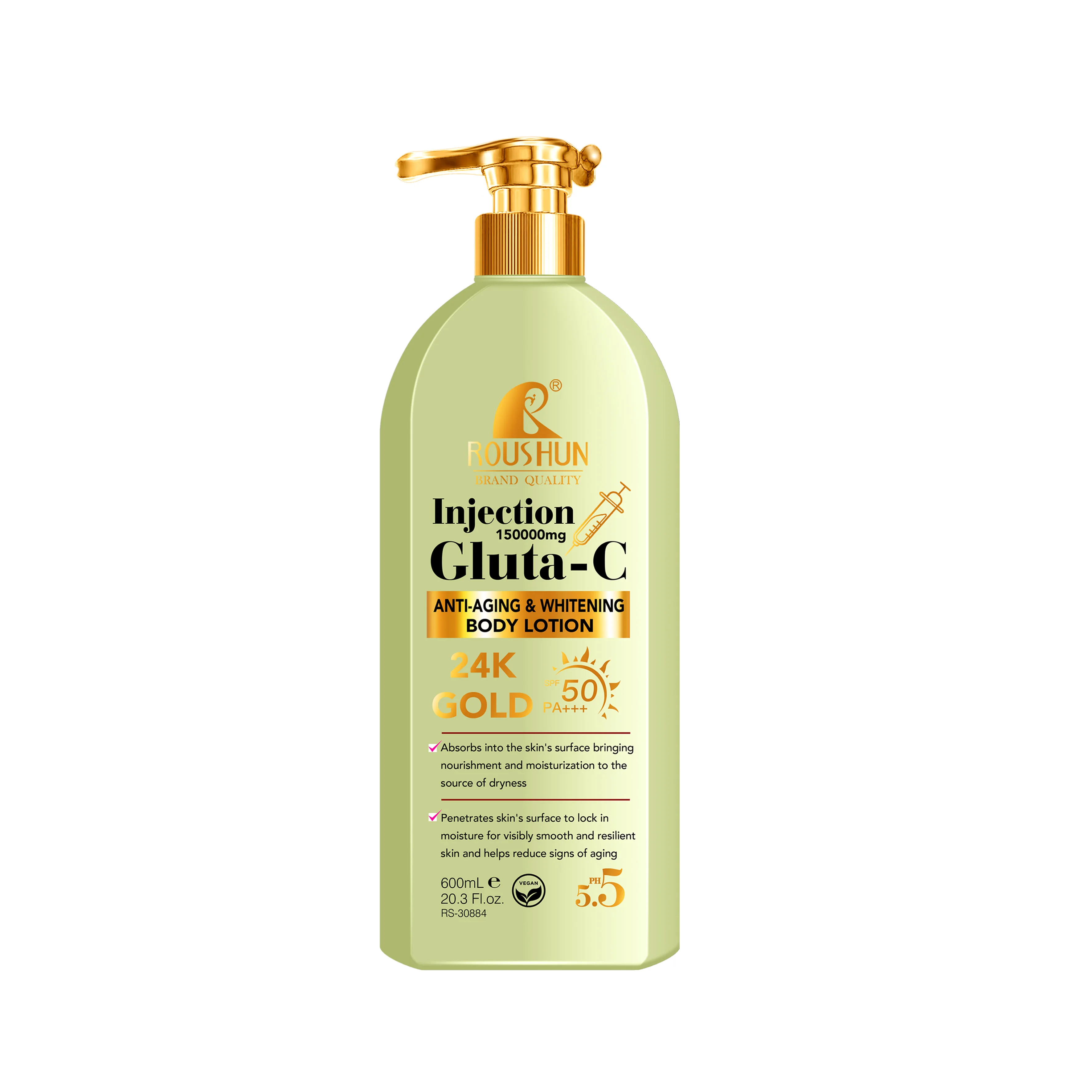 ROUSHUN Body Lotion with Gluta-C for Skin Whitening and Lightening Lotion