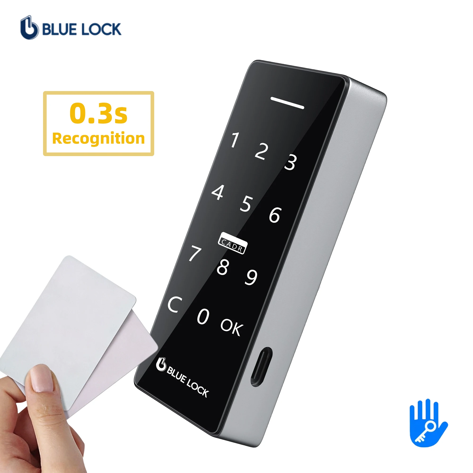 Bluelock TTlock App Controlled Smart Cabinet Lock Password Card Key Unlock Cloud Storage Door Lock for Wood/Steel/Aluminum Doors