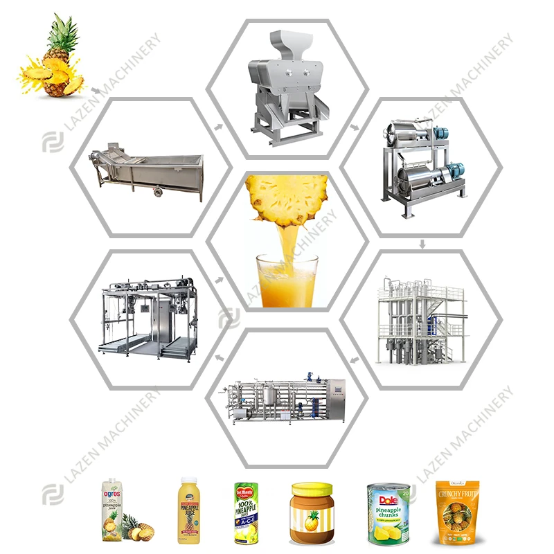 1-200T/D Automatic New Technology Industrial Fresh Fruit Juice Making Machine Lemon Pineapple Juice Processing Machine