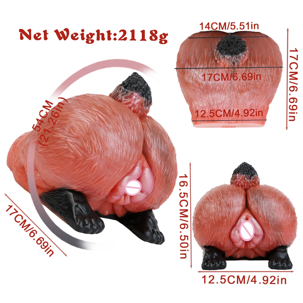GEEBA Big Animal Buttock Inverted Mold Fantasy Silicone Male Masturbator  Penis Stroker Double Single Hole 3D Ass Adult Sex Toys