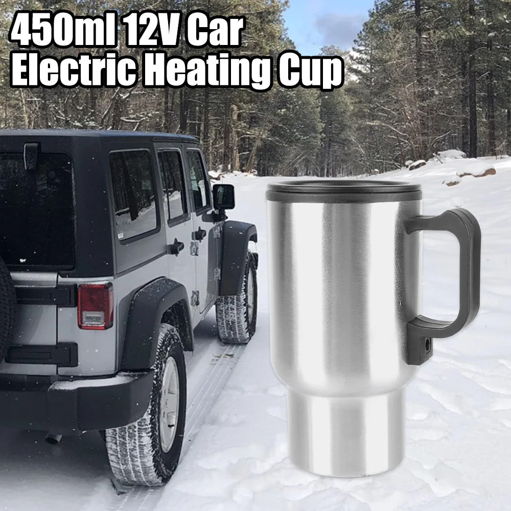 12V 450ml Stainless Steel Vehicle Heating Cup - Perfect for Camping & Travel