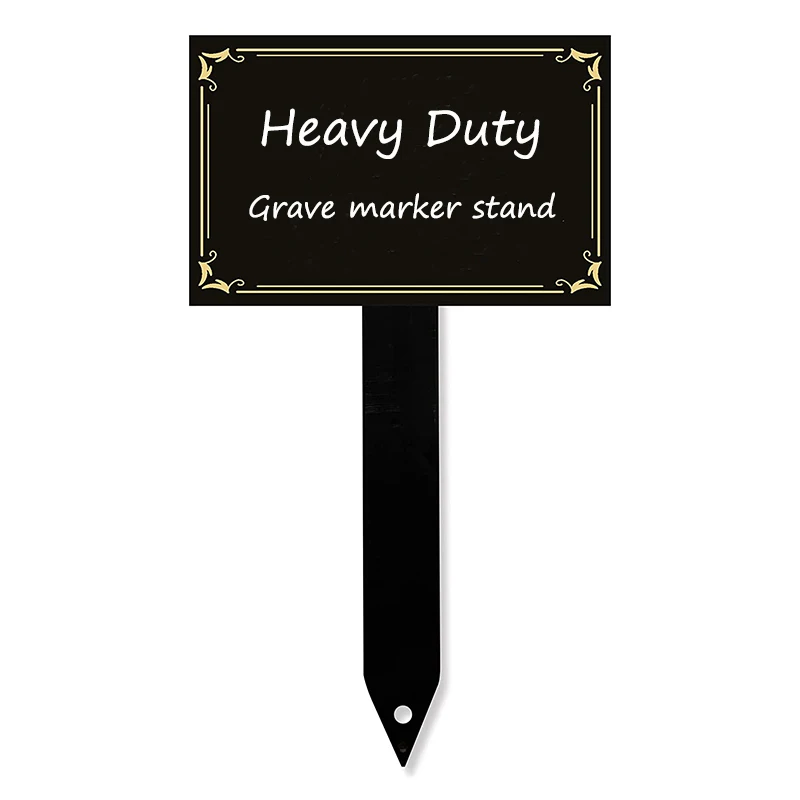 Heavy Duty Grave Marker Stand Memorial Plaque Stake,Sturdy Metal Grave
