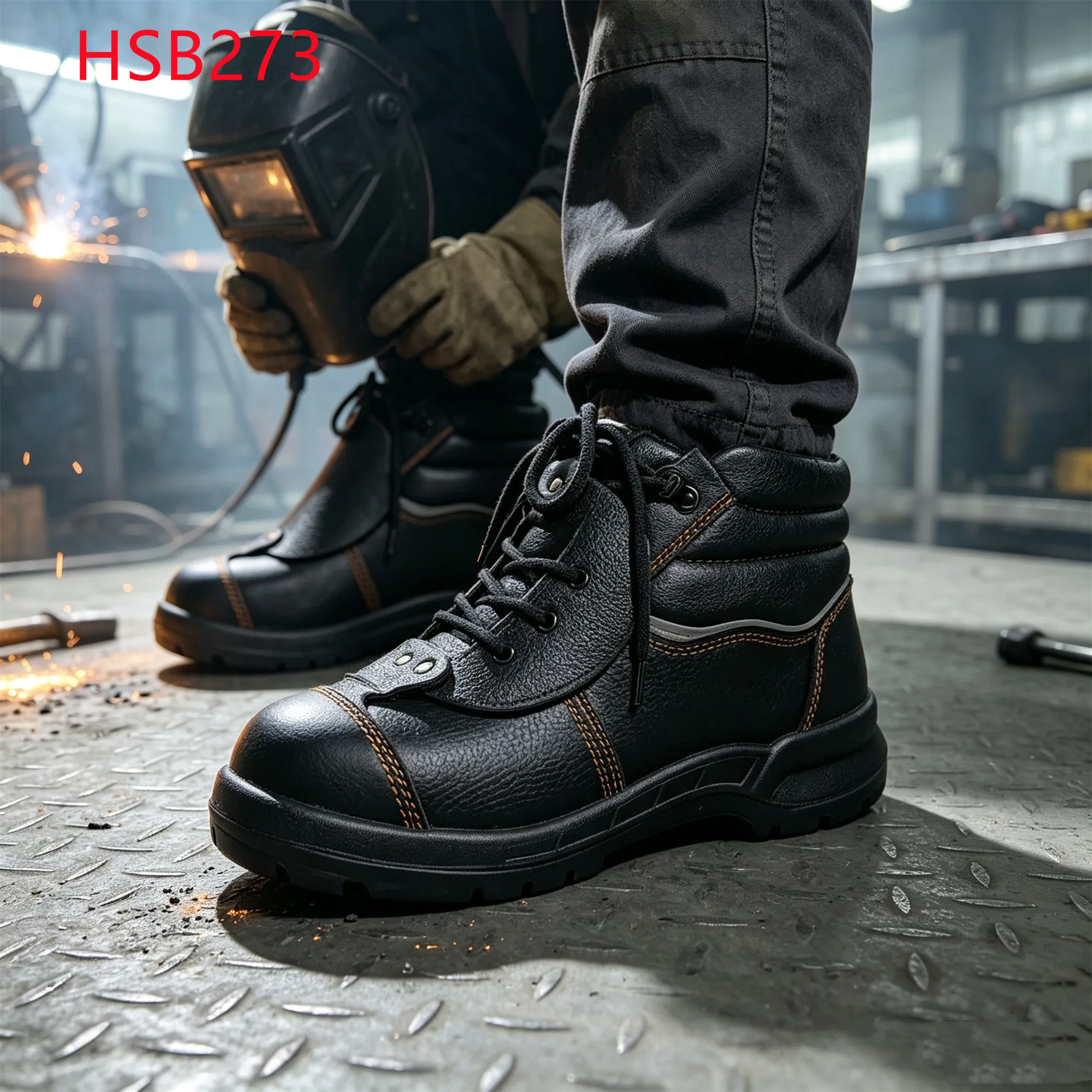 LXG,Welding&Metallurgy Removable External Metatarsal Flap Safety Boots Steel Fabrication Hua Singh Welder Work Footwear HSB273