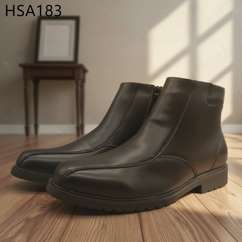 ZYF,Administrative Office Middle Cut Thermal Lining Combat Boots Modern Minimalist Wipe Clean Anti-odor Marching Boots HSA183