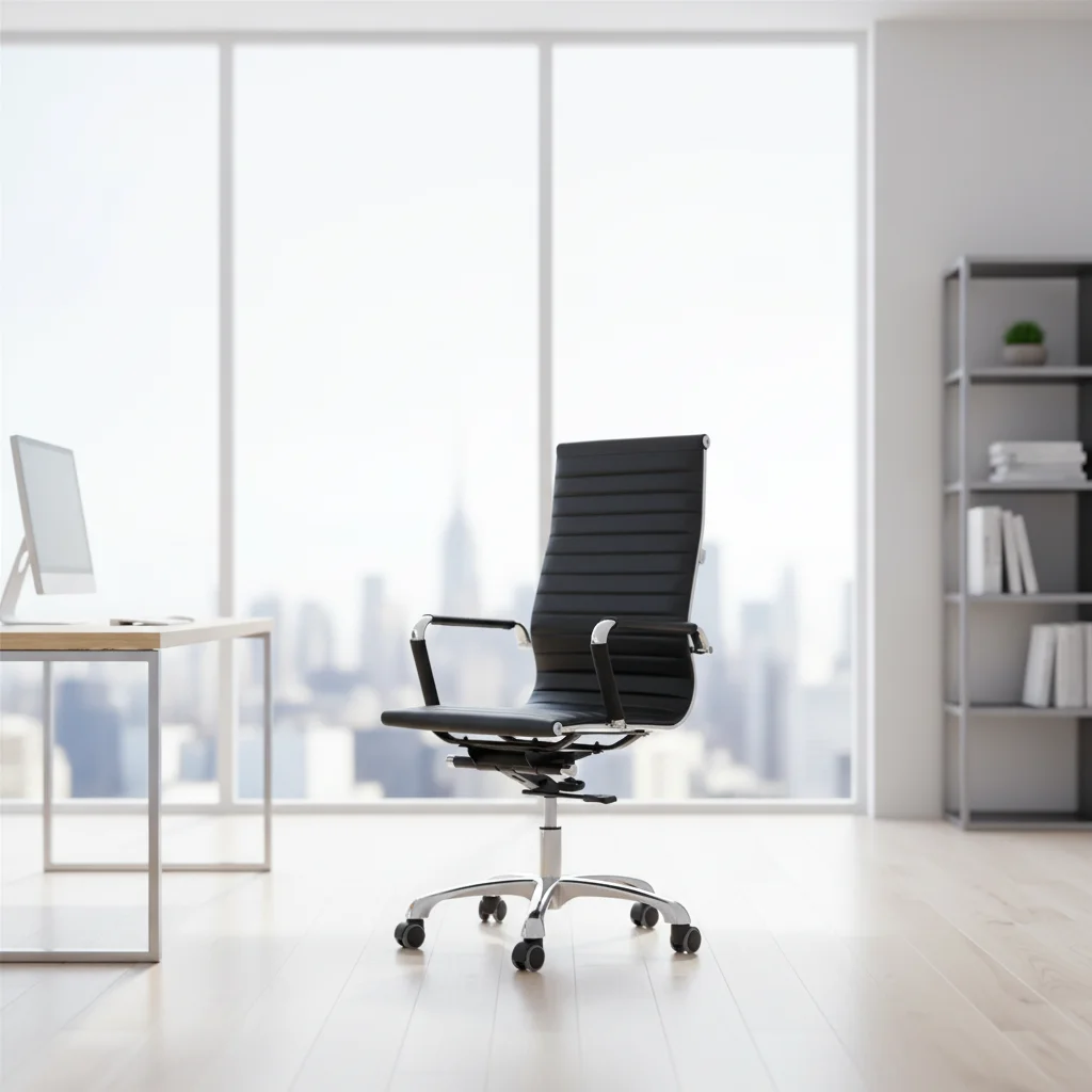 Heavy Duty Commercial Leather Ergonomic Adjustable Height Tilt Chair for Home Office 6