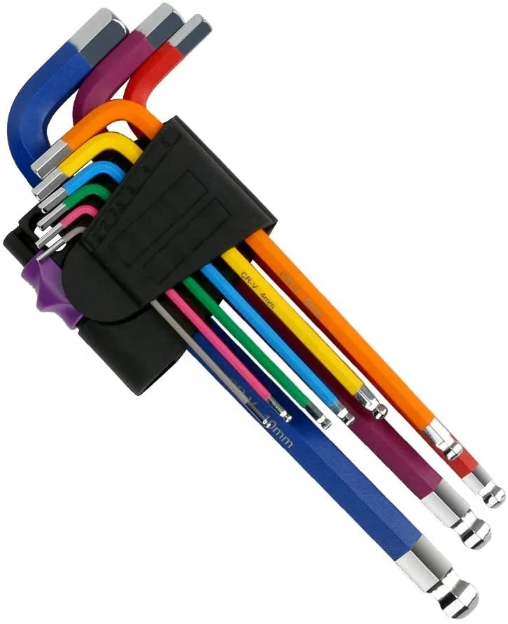 9pcs Hex Key Set Ball Head Hexagon Allen Key Universal Color Star Hex