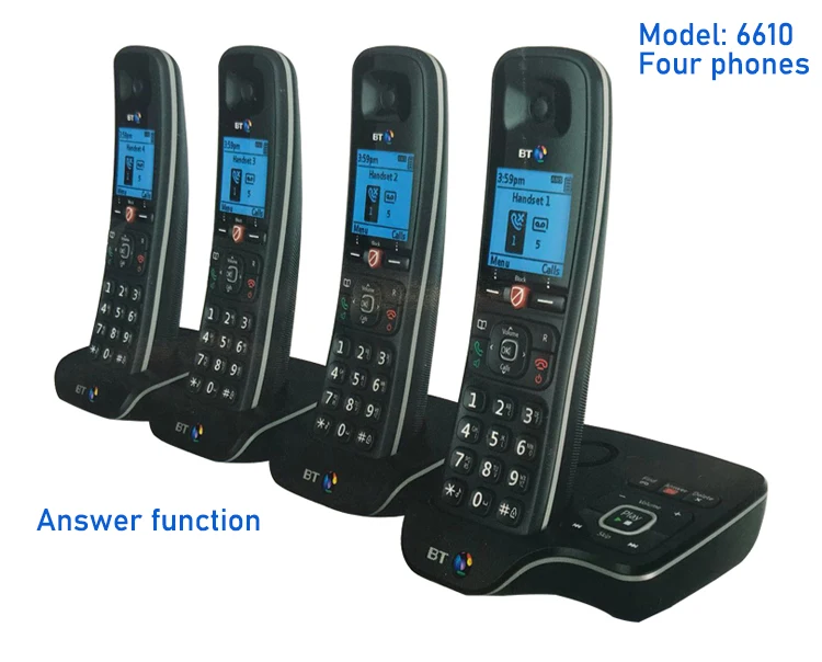 Bt6600 Dect Digital Cordless Phone With Answer Machine For Home And