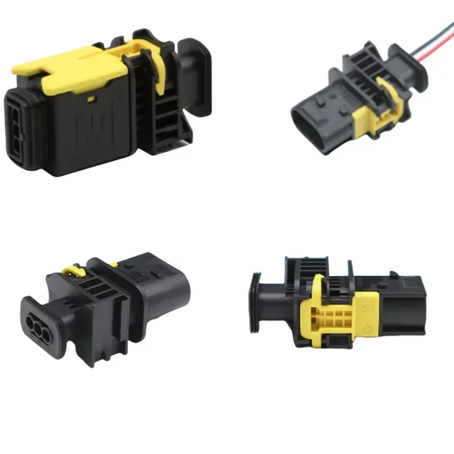 1-1670730-1 3-Pin Waterproof Female Automotive Connector New Energy Wiring Harness Plug for Car New Energy Vehicle Connector