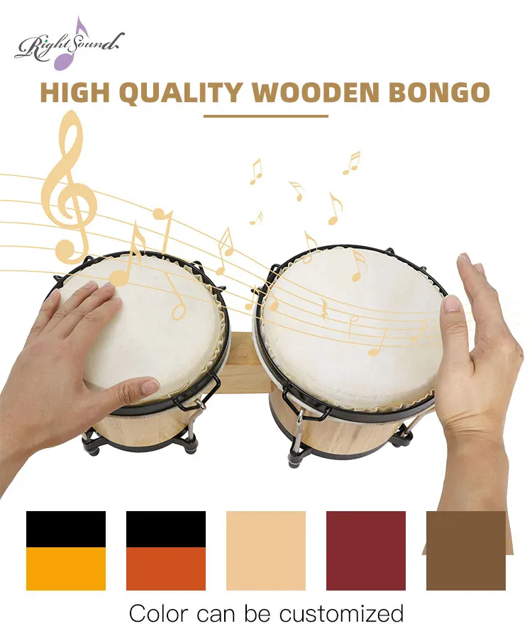High Quality Bongo Drum Set With Tuning Wrench Professional Wooden