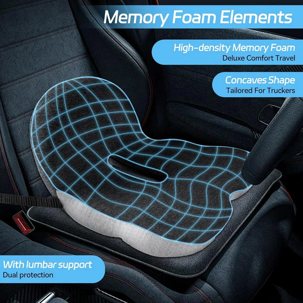 Memory Foam Seat Cushion Office Chair Cushion Sedentary Waist Protector with Posture Correcting Backrest for Children Adults