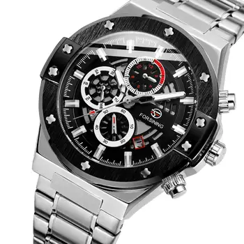 2023 Forsining watch factory new design automatic luxury stainless steel bracelet water resistant men watches