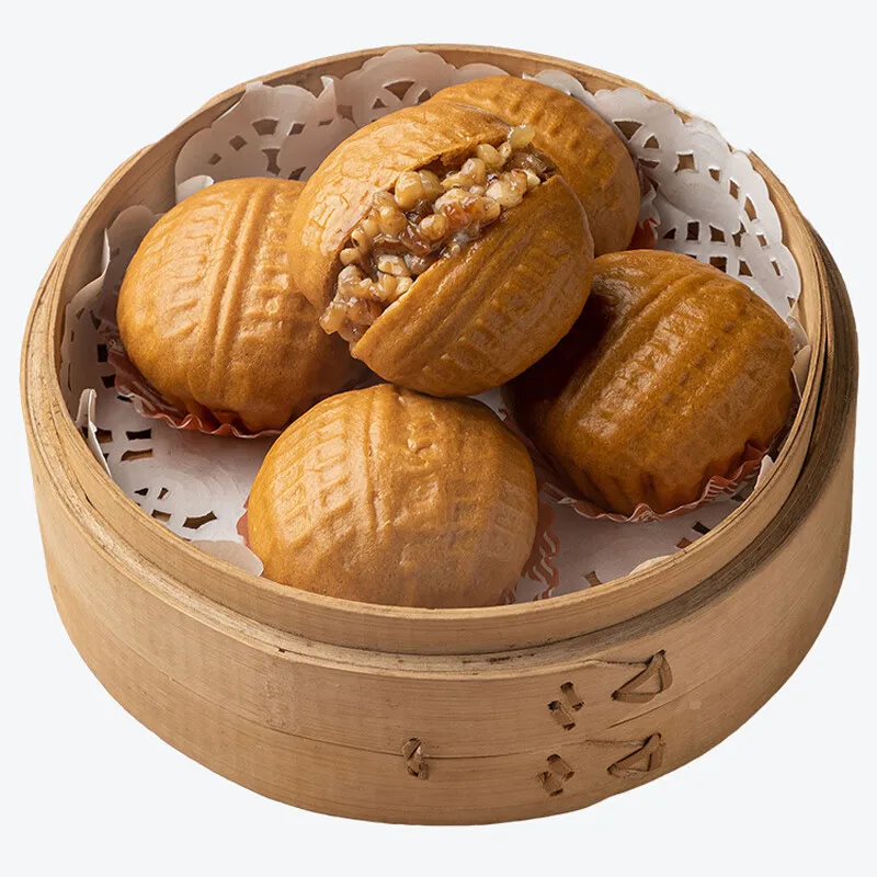 Chinese Snacks Dim Sum Sweet Food Frozen Steam Walnut Bun Pau With Jujube Halal Food