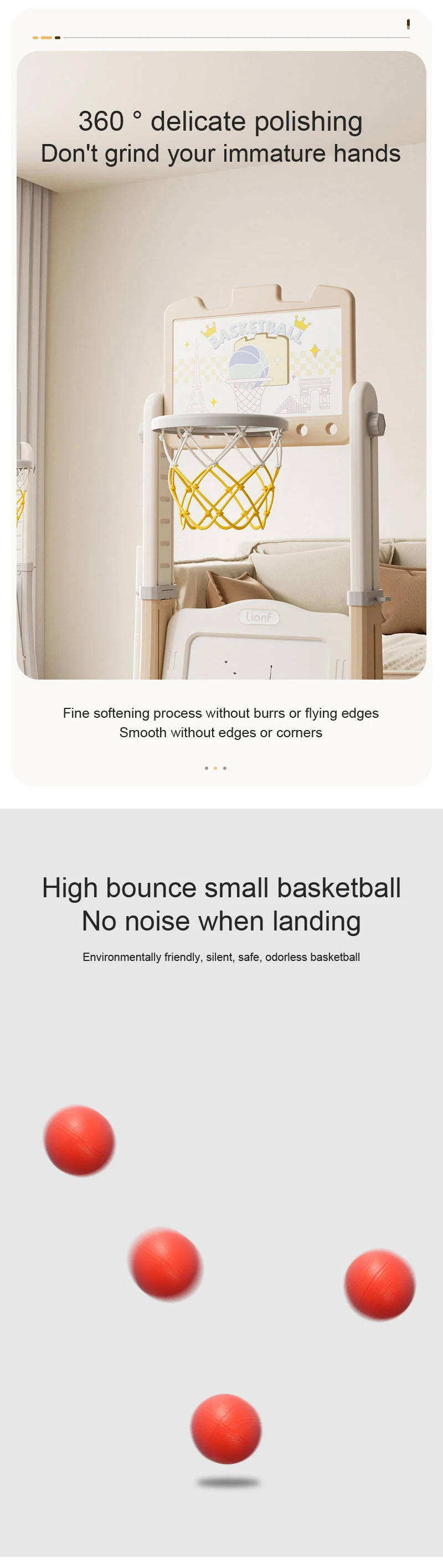 Feelkids Multi Functional Basketball Hoop Plastic Indoor Outdoor Adjustable Toy for 5-7 Year Olds Kids Gift manufacture