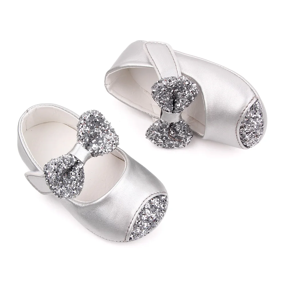 0-1 Year Old Baby Shoes Fancy Bling Bow Knot Rubber Sole Princess Shoes Newborn Toddler Shoes 2025 supplier