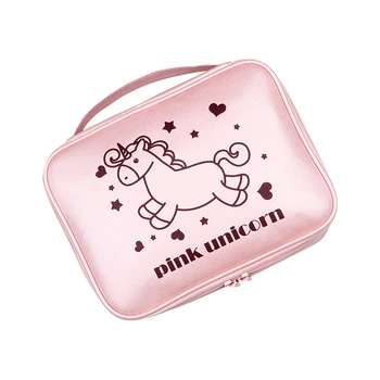 Cute Pink Girl Makeup Bag Cartoon Trend Women Shopping Makeup Bags Pink Travel Cosmetic Bag