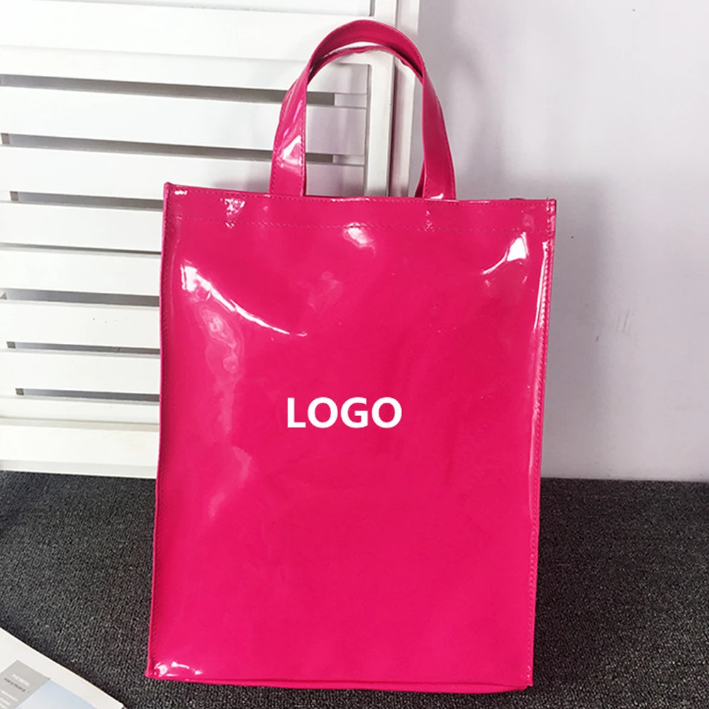 Glossy Large PVC Tote Bag (Pink) : : Home & Kitchen