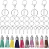 Ensemble porte-clés à pampilles en chaîne argentée