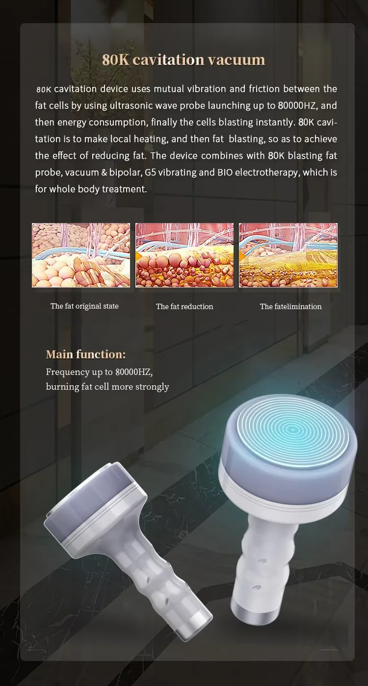 Factory Price 80k Body Shape Lipo Weigh Loss Vacuum Rf Bio Brush Vibration 80k Cavit Sliming Machine