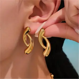 Stud Earrings Colorful Sweet Irregular Multi-layered C-shaped Street Photography Selling Carnival Chunky Stud Earring