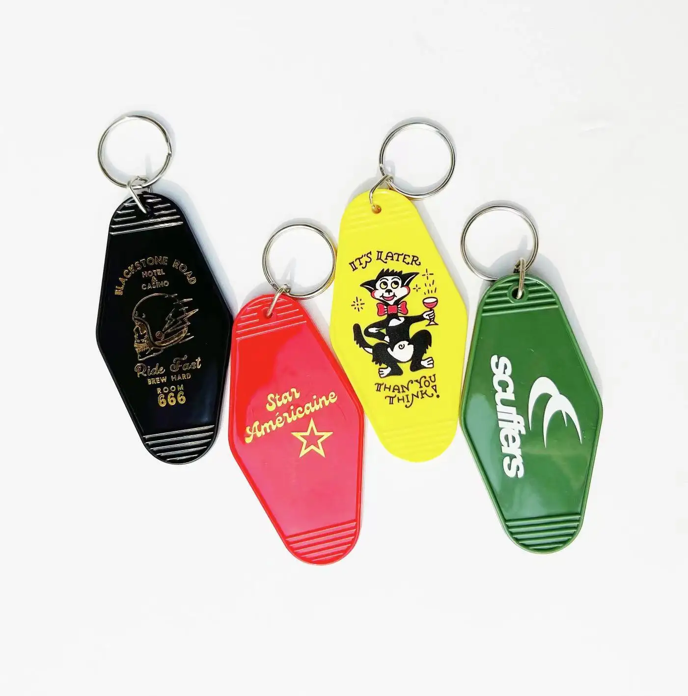 Shop Custom Design Logo Retro Hotel Keychain Motel Keychain