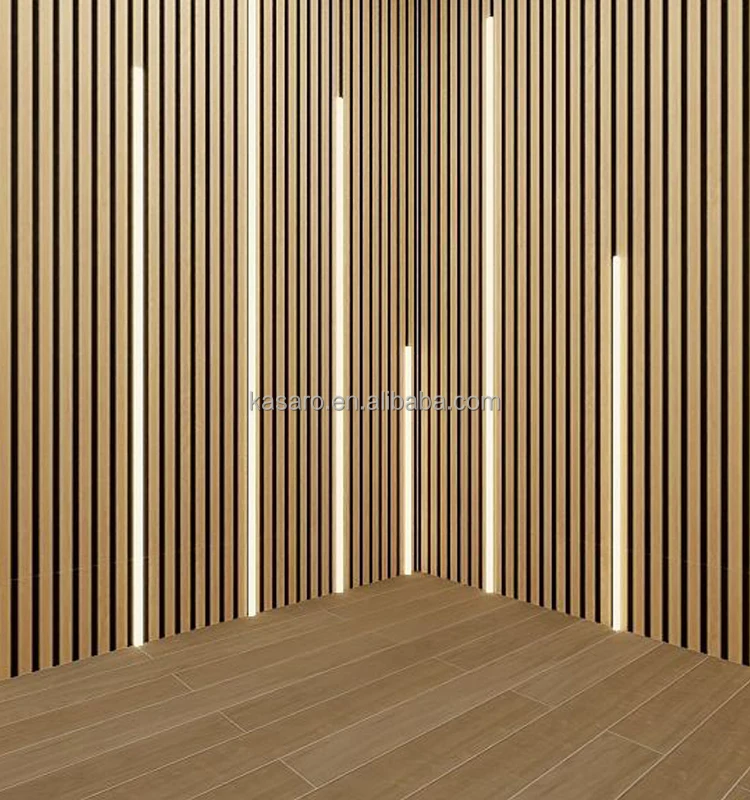 Sound Proof Eco Slat Wall Acoustic Natural Oak Surface Wooden Slat Acoustic Panels Wood Akustik