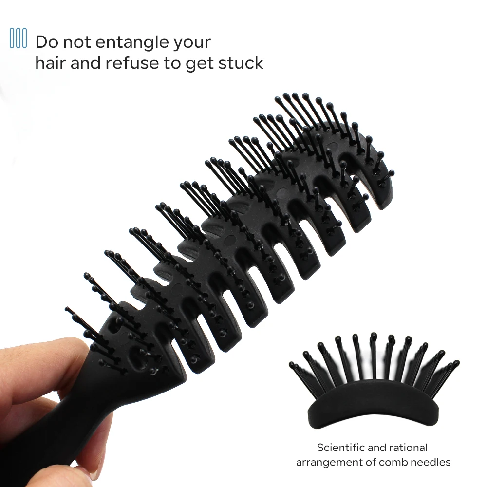 Big Curved Comb Hair Peine De Peinado Plastic Straight Hair Curl Styling Comb Salon Style Hair Brush for Men Women