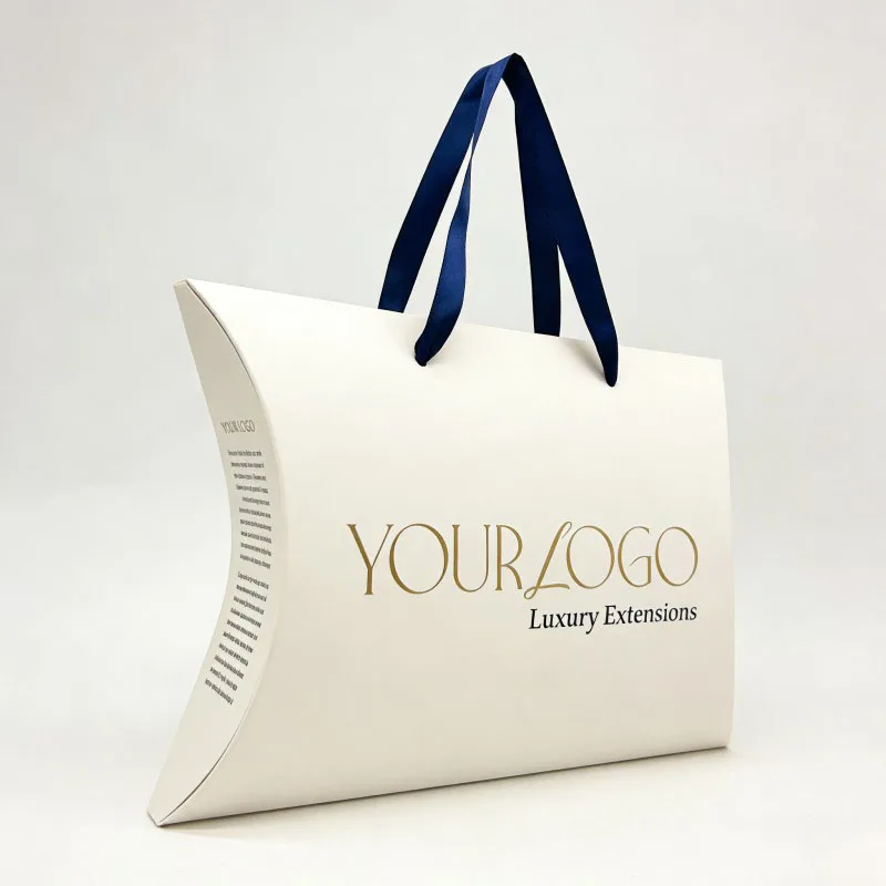 Elegantni luksuzni prilagođeni logotip djevice ljudske kose Perika Pakovanje Embossing ručno izrađeni kartonski kutije Brend Perika jastuk kutija