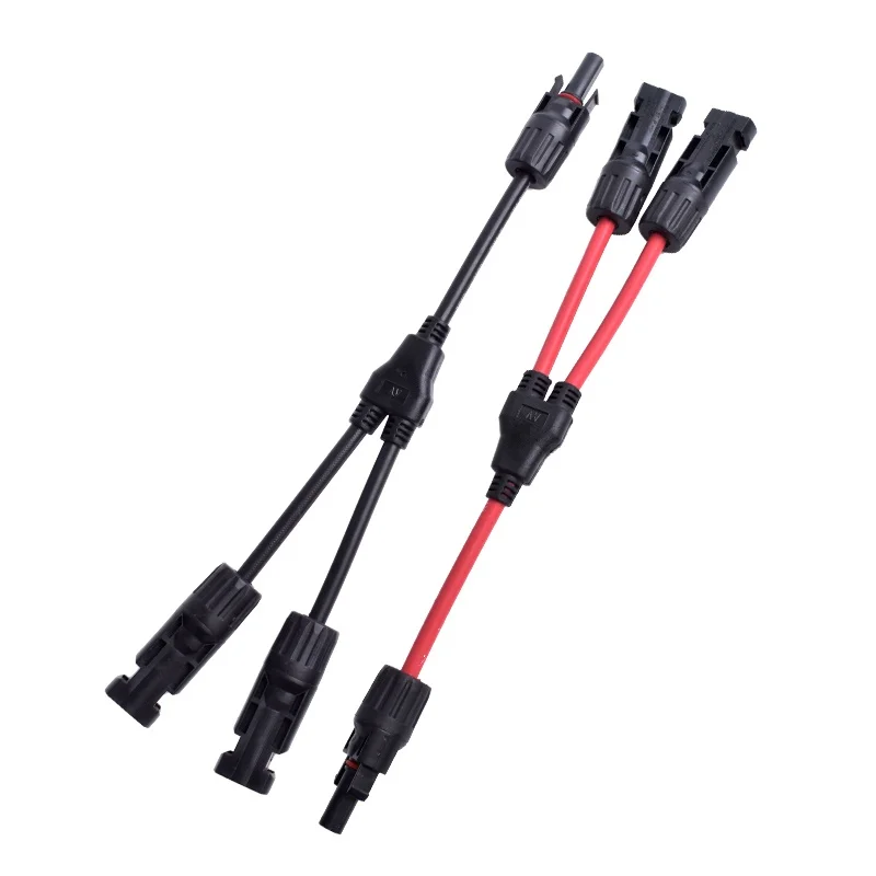 Y-Type Three-Way Four-Way Five-Way for MC4 Photovoltaic Connector Y3 Y4 Y5 One-Two Parallel Black Red Line Solar Wiring Harness