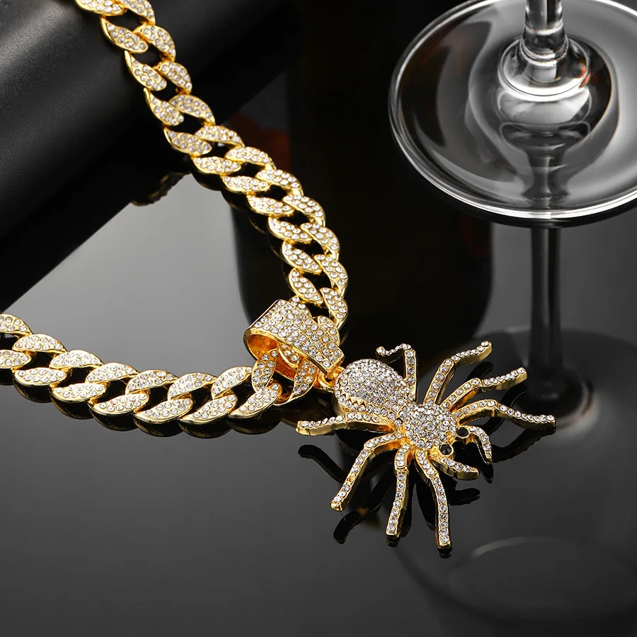 NL2114 Spider Ins Three-Dimensional Spider Hip-Hop Necklace