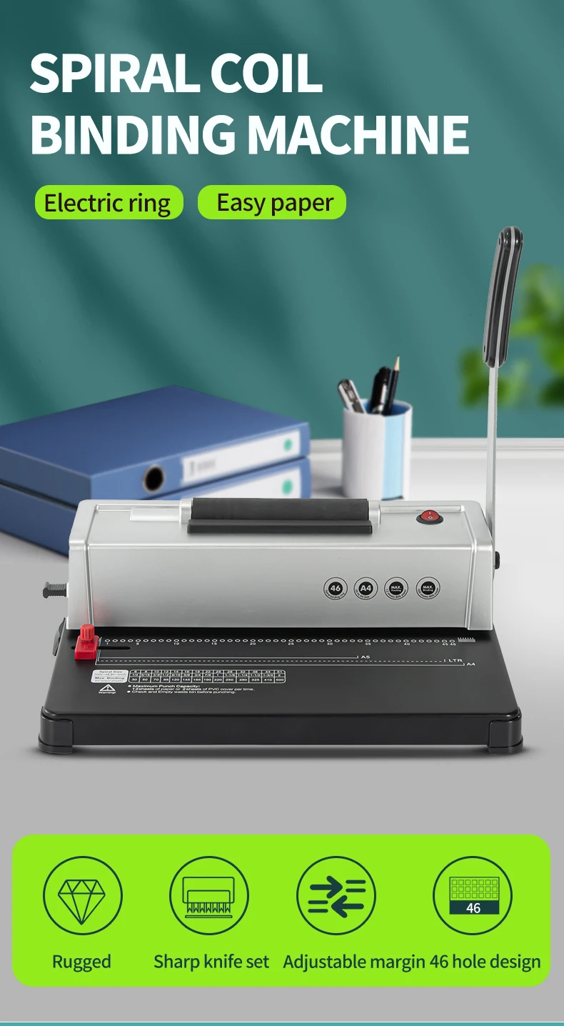 Factory 41 Plastic Spiral Coil Book Binding Machine 46 Holes Coil