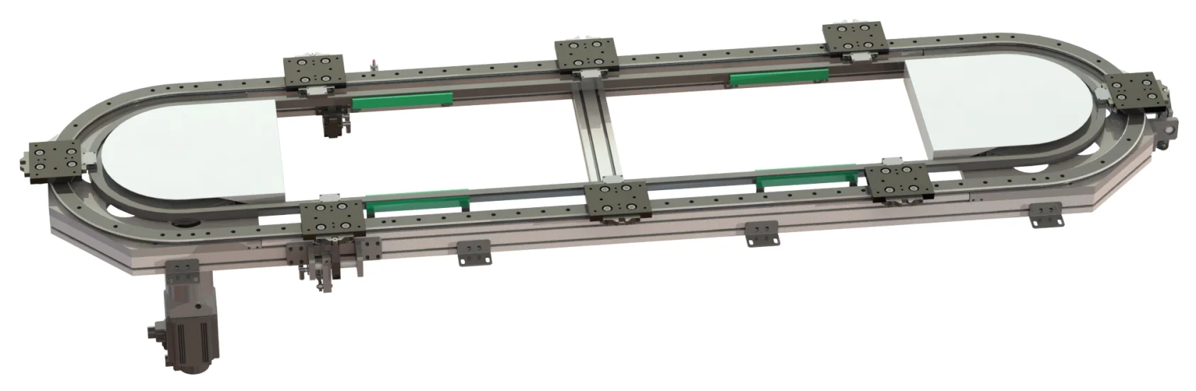 Customized Curved Guide Rail Conveyor System Elliptical Chain Precision ...