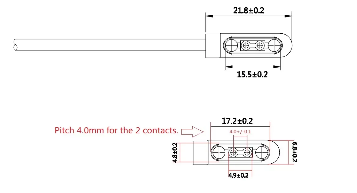 Customizable Design 2 Poles Usb A Type Receptacle Adapter Magnetic Pogo Pin Connectors Mating 8059