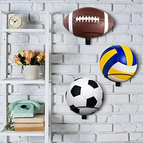 Qiwieod Wandballständer Aus Metall, Ballhalter Zur Wandmontage | Fußballhalter Zur Wandmontage,Aufbewahrungskorb Für Sport- Und Fitnessgeräte Für Basketball, Fußball, Baseball, Gymnastikball