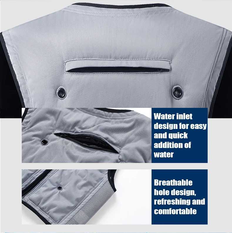 Ice Evaporative Cooling Deluxe Blue Vest - Personal Protection