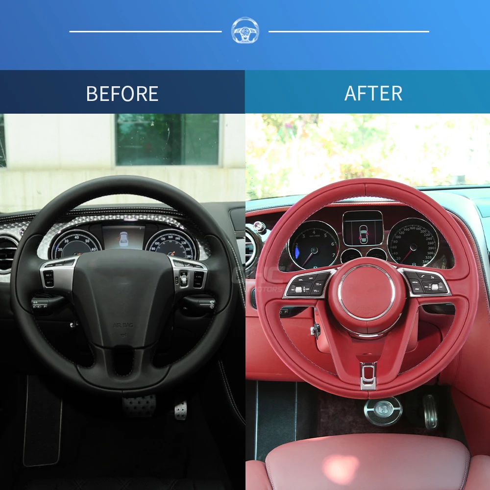 ベントレーコンチネンタルgt用レザーステアリングホイール旧