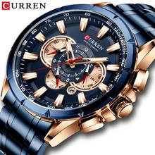 Curren 8363 Business Men's Multifunctional Water Quartz Watch Steel Band Luminous Men's Watch