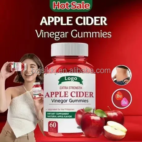 60pcs Apple Cider Vinegar Gummies Private Label Slimming Apple Cider Vinegar Gummy Vitamins Healthcare Supplement